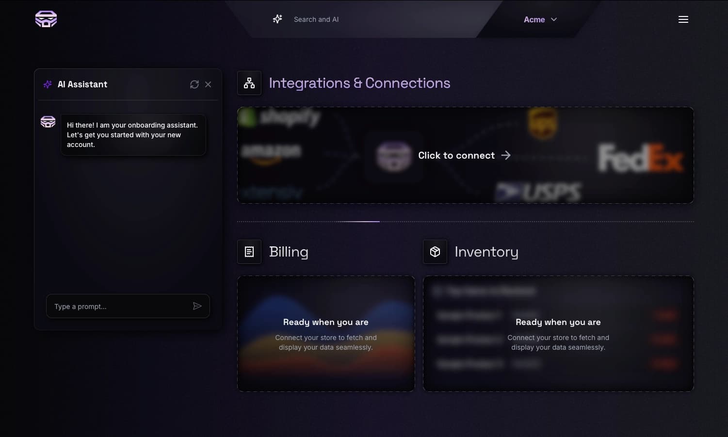 Shipsidekick Dashboard